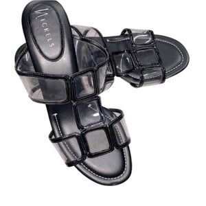 Nickels black wedge slip on shoes size 10M